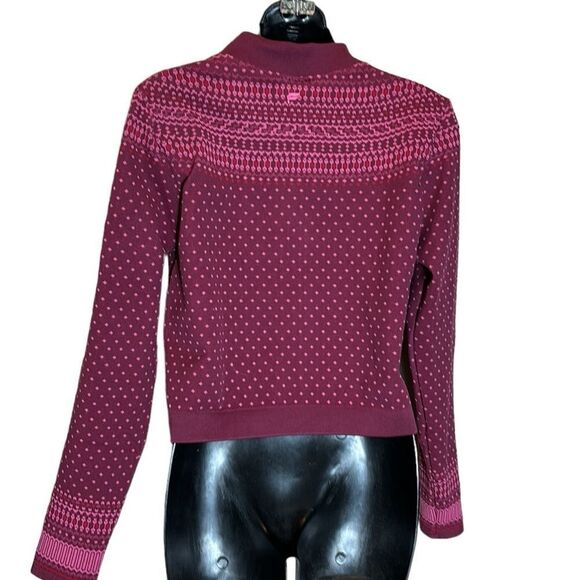 Fabletics Holly seamless long sleeve top Merlot multi new xl Nordic fair isle - Picture 8 of 9